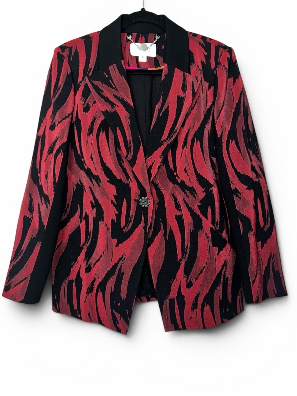 Per Se by Carlisle Reverie Jacquard Blazer Jacket Black Multi Size 8 NWT
